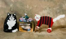 Cat Collectibles & Wind Up Toy Motorcycle