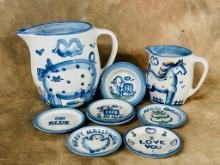 M A Hadley Hand Painted Stoneware