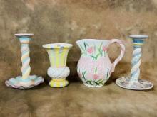 4 Pieces Hand Painted Studio Pottery