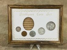 1938 Birth Year Silver Coin Set In Frame
