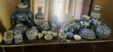 Huge Lot of Chinese Blue and White Porcelain