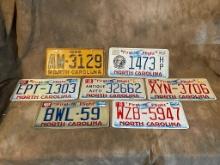 Lot Of 7 North Carolina Car Tags