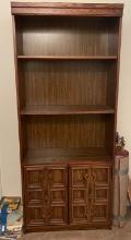 Open Bookcase With Lower Cabinet Doors