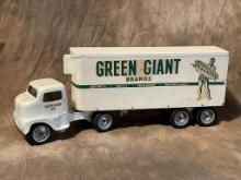 Antique Tonka Toys Pressed Steel Green Giant Brands Toy Truck & Trailer