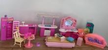 Lot of Vintage Barbie Furniture and Accessories