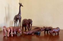 Lot Of Hand Carved African Animals