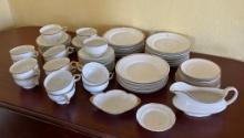Set of Gold Trim Porcelain Dinnerware