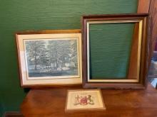 Two Framed and an Empty Antique Frame