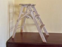 Antique Painted Wooden Three-Step Stool