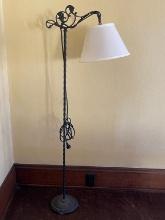 1920's Twisted Iron Pole Lamp