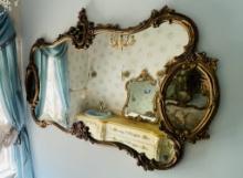 Large Gold Framed Wall Mirror