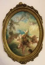 Faux Oil On Board In Gold Gilt Frame