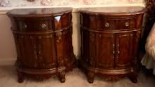 Pair Of Wellington Manor By Regency House Demilune Side Cabinets