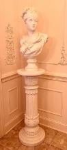French-Style Plaster Bust Sculpture of Lady