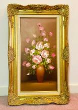 Floral Oil On Canvas In Frame Signed Albert