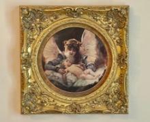 Gilded Carved Resin Square Frame with Print