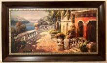 Large Print of Villa Patio Overlooking Water and Mountains
