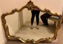 Gold Gild Mirror by Carolina Mirror with Curves and Curved Mirror