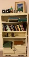 Wooden Book Shelf with Contents