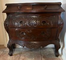 Small Bombay Chest with Four Drawers with Marble Inlaid Top