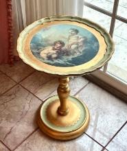 Round Painted Italian Lamp Table from Neiman-Marcus