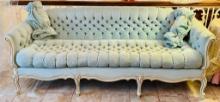Vintage French Provincial Tufted Back and Seat Sofa