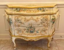 Painted Louis XV-Style Bombay Chest