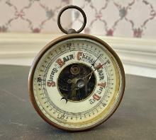 Antique German Brass Desk Barometer