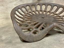 Antique Deering Cast Iron Tractor Seat