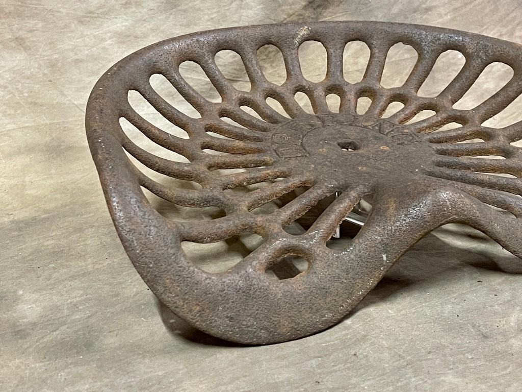 Antique Deering Cast Iron Tractor Seat