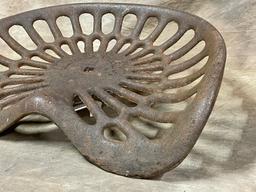 Antique Deering Cast Iron Tractor Seat