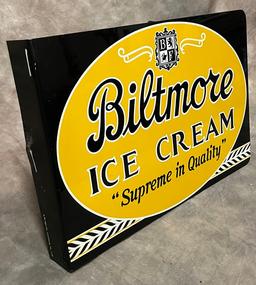 Fantastic Biltmore Ice Cream Heavy Baked Paint Flange Sign