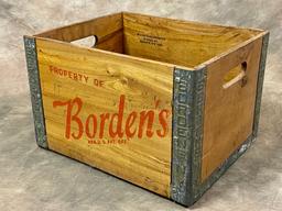 Nice Antique Borden's Wood Crate