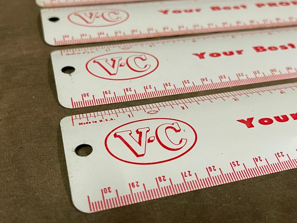 Lot Of 7 Vintage VC Metal Rulers