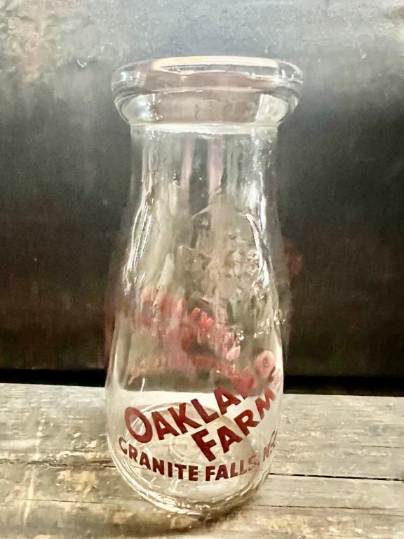 Oakland Farms Granite Falls, NC Half-Pint Milk Bottle