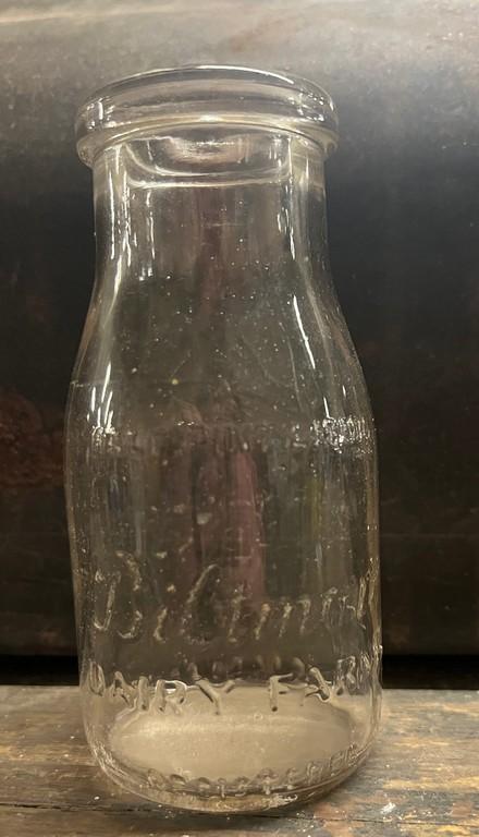 Embossed Biltmore Dairy Farm Half-Pint Milk Bottle