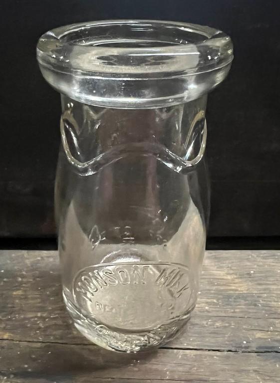 Monson Milk Company Embossed Milk Bottle One Gill (Quarter of a Pint)