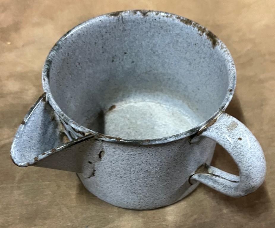 Group of Three Blue White Enamel Swirl Pieces