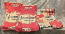 Lot of Five 200 Pound International Fertilizer Burlap Sacks