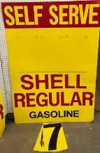 Vintage Shell Service Station Metal Price Sign