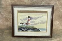 Original Watercolor by Hoffman "Lighthouse"