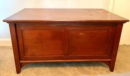 Cherry Finish Blanket Chest With Contents