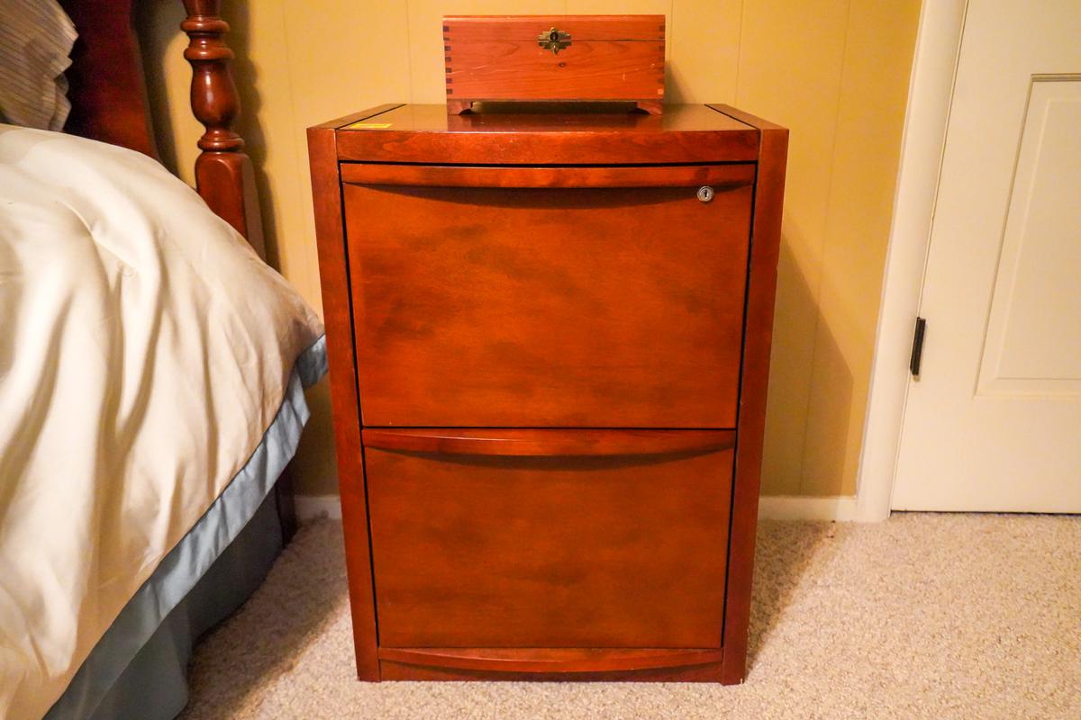 2 Drawer Solid Wood Filing Cabinet