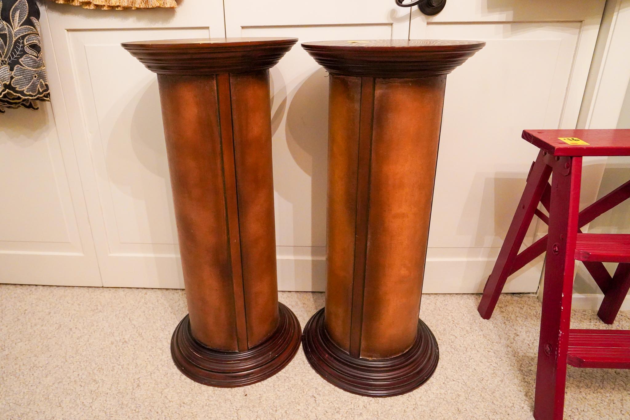 Pair of Matching Pillar Style Plant Stands