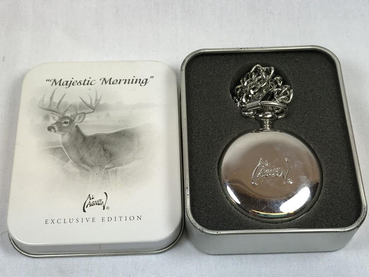 Al Agnew ''Majestic Morning'' Exclusive Edition pocket watch in collectible tin