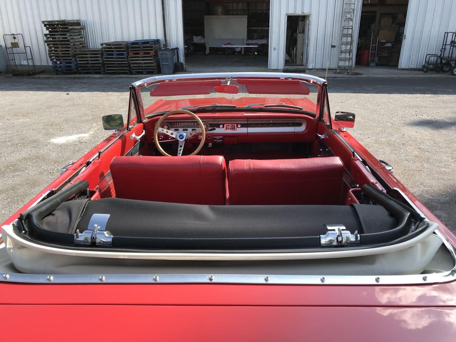 1964 Ford Falcon Futura 2-door convertible, shows 13007 (actual mileage in