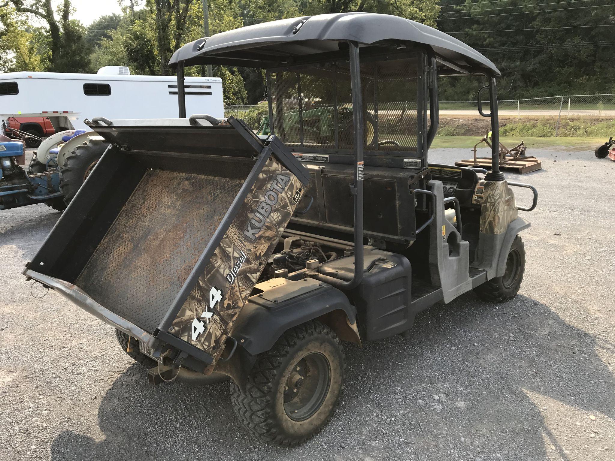 2012 Kubota RTV1140CPX 4x4, 1568hrs, 1.1 liter 3 cylinder diesel engine, automatic, power steering, 