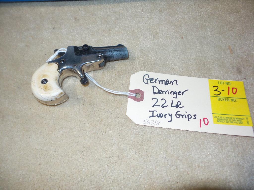 German Derringer 22lr Ivory Grips