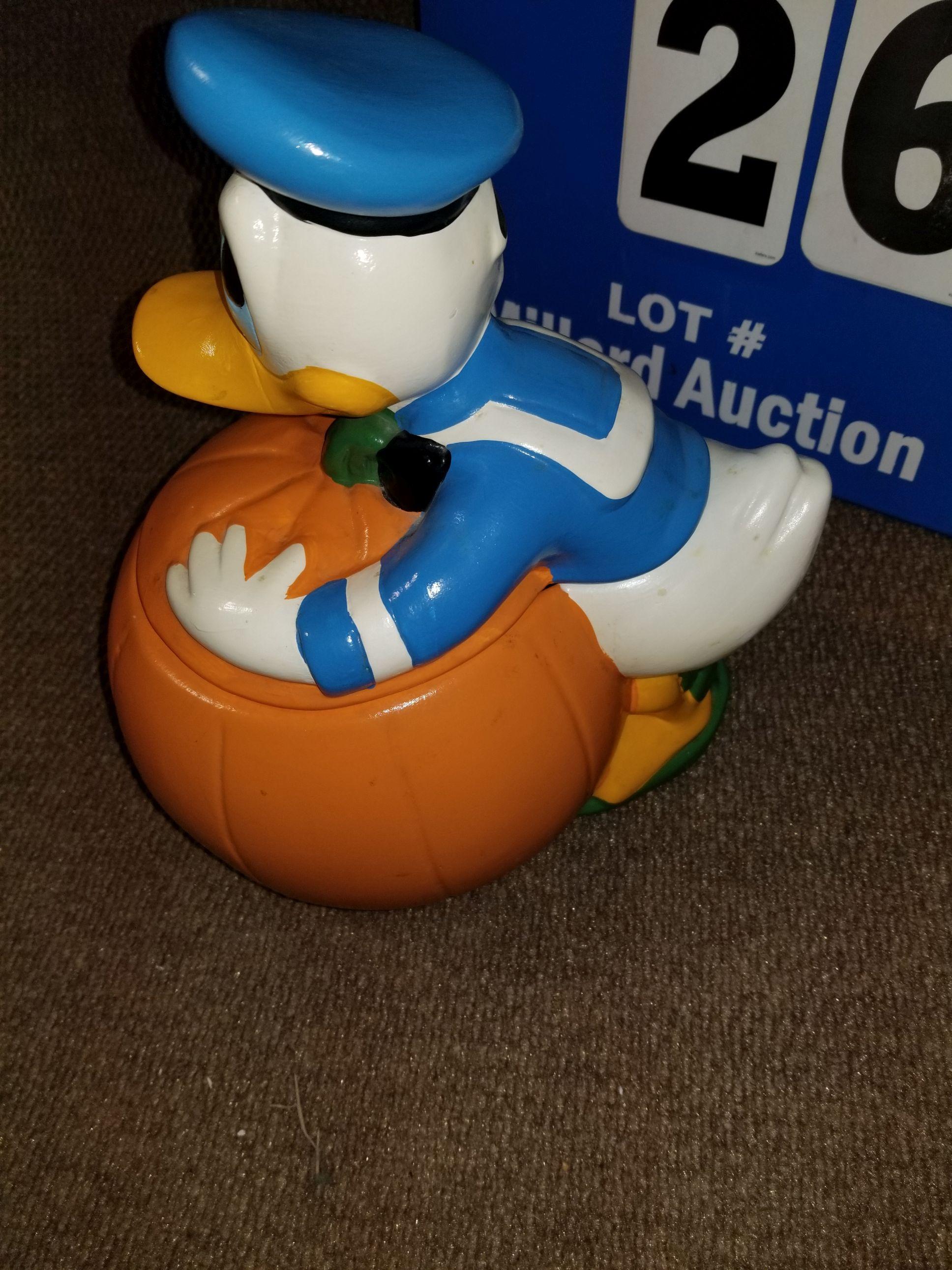 Donald Duck with Pumpkin cookie jar