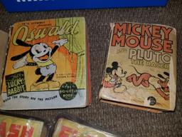 Five Vintage Collector Books.  The Lone Ranger, Oswald, Mickey Mouse, & Flash Gordon